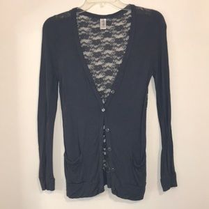 Active Basic cotton cardigan back lace size M